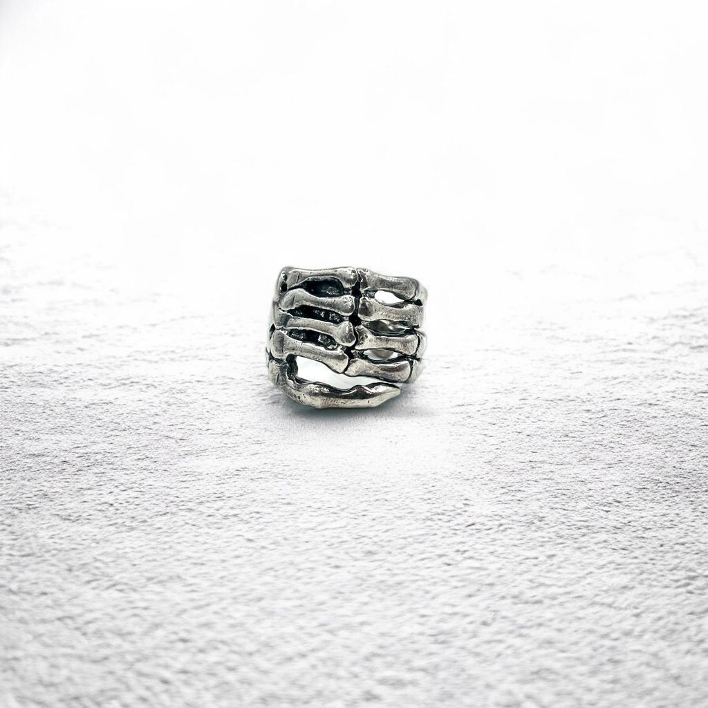 スケルトンハンド シルバーリング ボーンハンド 17号小さめ Vintage Silver Bone Ring ボーンハンド リング 指輪 17号