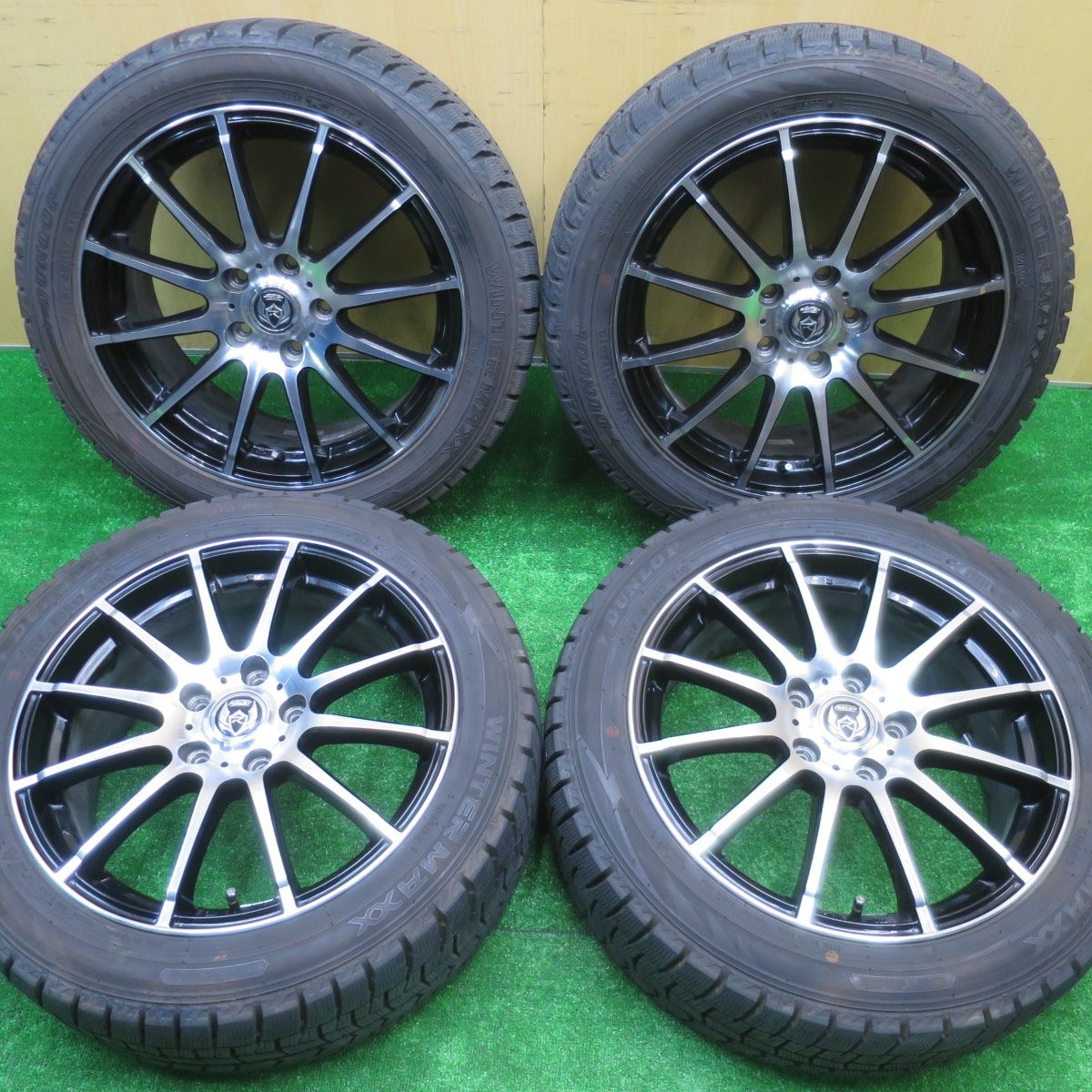 バリ溝 21年 キレイ 9.5分 スタッドレス 215|50R17 ダンロップ ウインターマックス WM02 RiZLEY ライツレー 17インチ PCD114.3|5H 5100801NJス