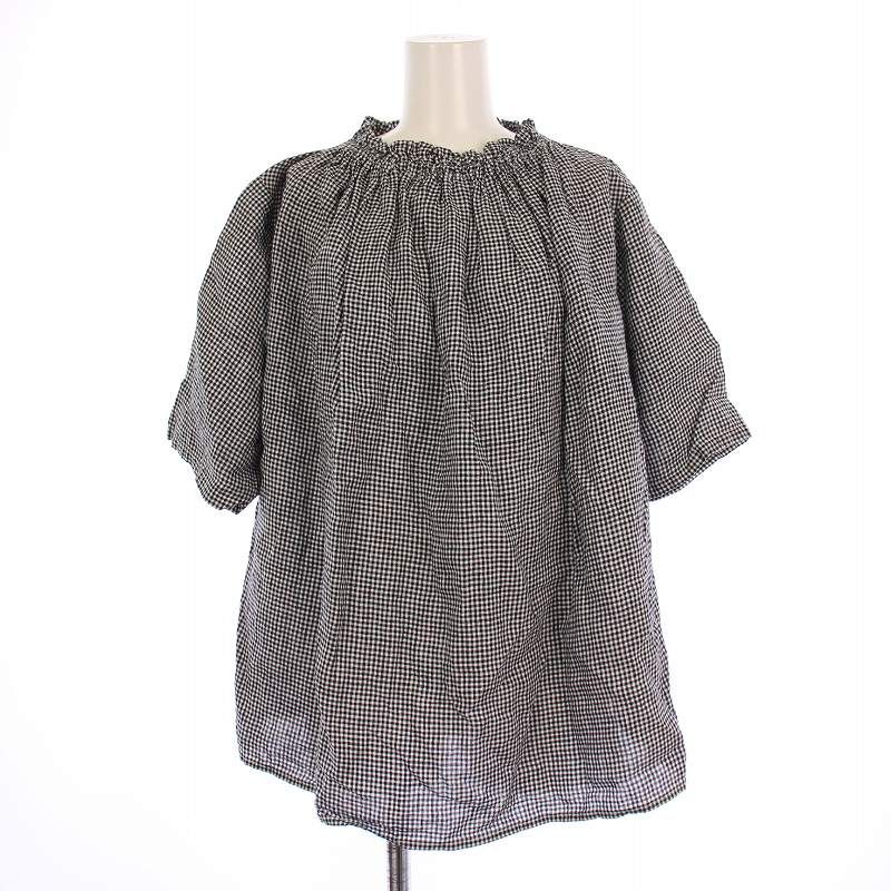 ネストローブ nest Robe リネンフリルカラーブラウス シャツ 半袖 