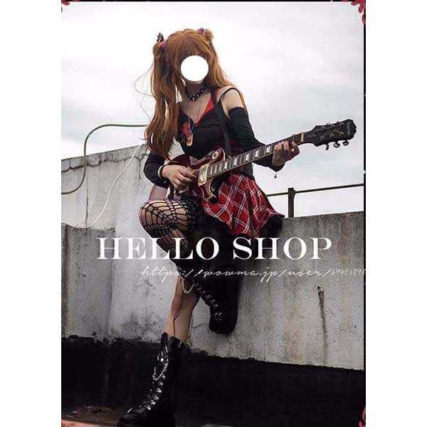 新世紀エヴァンゲリオン 風 同人 アスカ ラングレー コスプレ 衣装 ウィッグ 靴 道具別売り