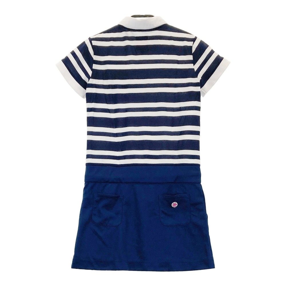 サイズ：S ADMIRAL アドミラル 半袖ポロワンピース ボーダー柄