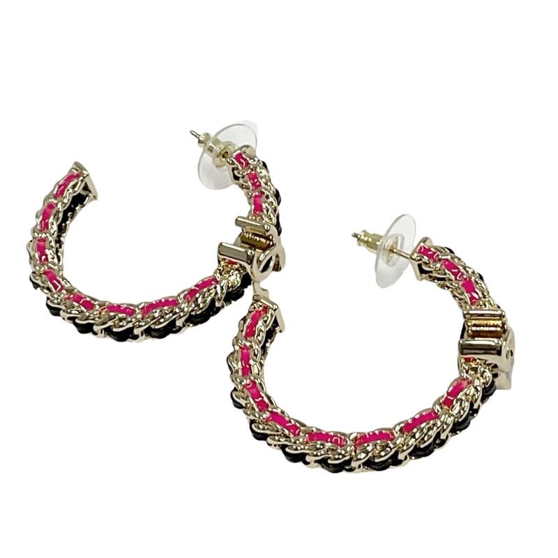 シャネル CHANEL ピアス イヤリング ゴールド ブラック ピンク