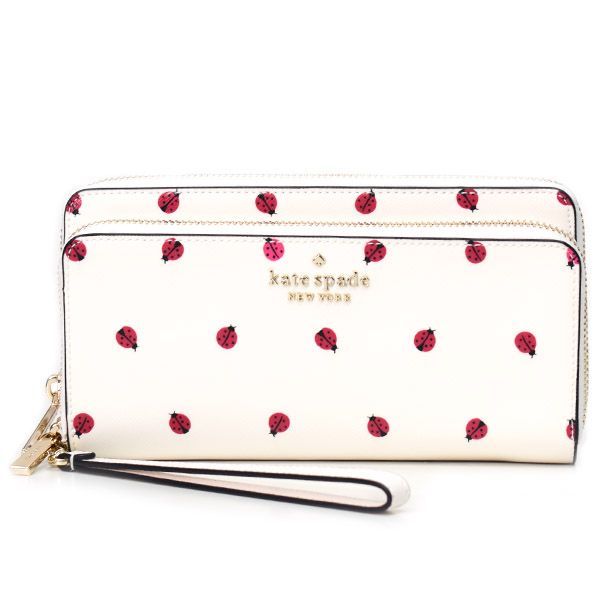 ケイトスペード 長財布 katespade レザー ステイシー てんとう虫 ロゴ