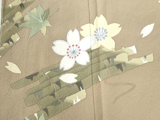 平和屋着物○二代目清次郎 手描き 訪問着 花筏文 やまと誂製 正絹 逸品