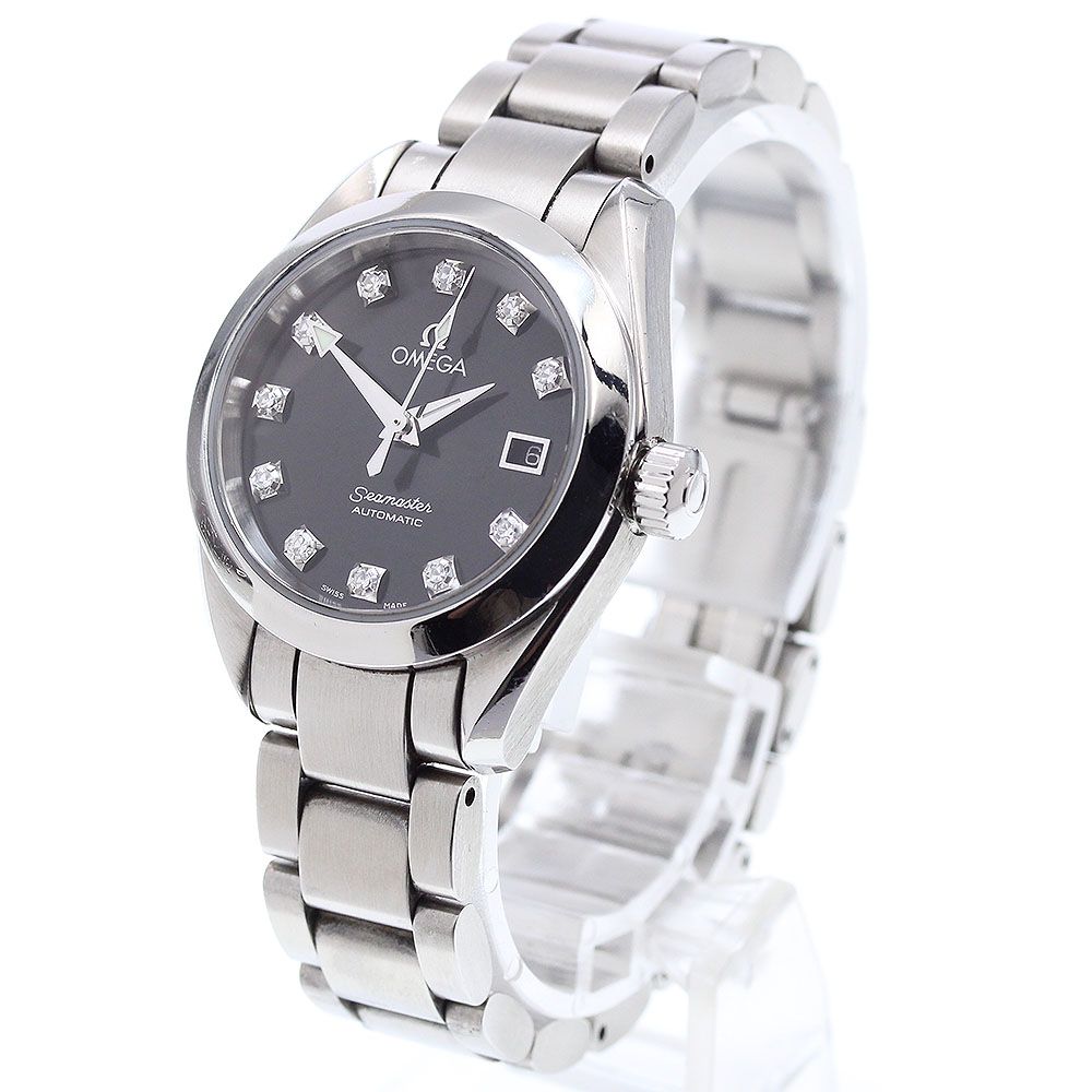 オメガ OMEGA 2563.55 シーマスター アクアテラ デイト 11Pダイヤ 自動巻き レディース_908398