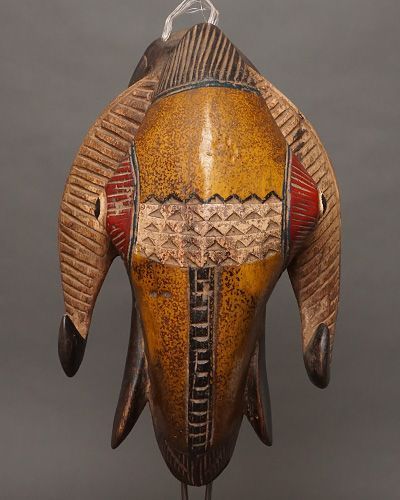 木彫りロバの仮面 ふくろう（木彫 置物）- LABRAVA [メキシコ 民芸 フォークアート