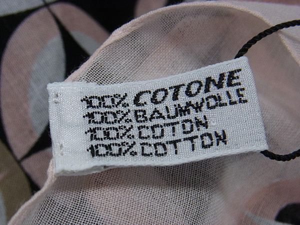 CELINE セリーヌ コットン100％ 大判 総柄 スカーフ ストール ショール レディース ピンク系×ブラック系 AT5901 WWW_SHINETEETH_COM