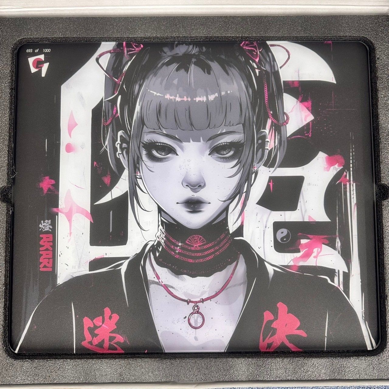 美品】GLSSWRKS Akari Premium ガラスマウスパッド Red Japan Limited 