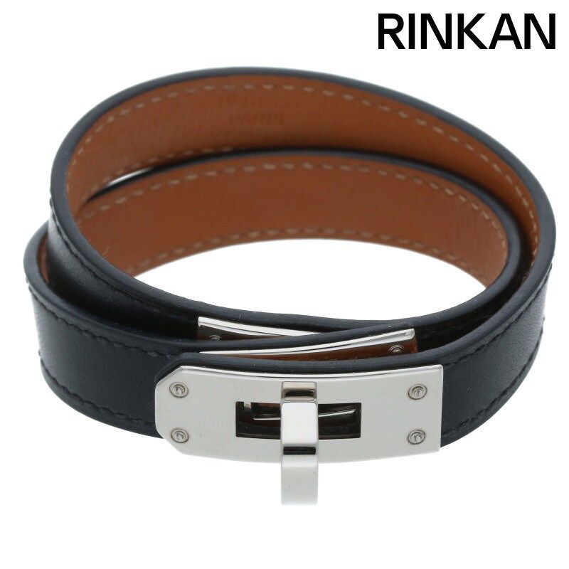 エルメス ケリー ドゥブルトゥール W刻印 SV金具レザーブレスレット