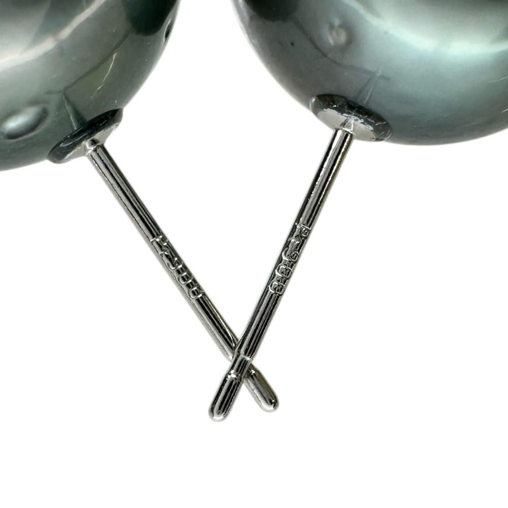 中古Pt900真珠ピアス 黒蝶真珠12.4mm ピアス Pt900プラチナ 5.7g レディース 【中古