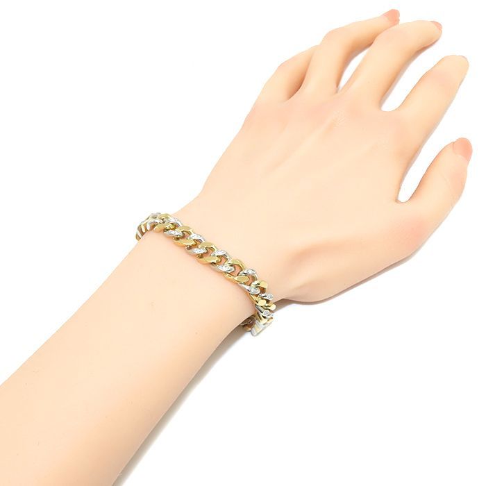 ダイヤモンド　pt850 K18 ブレスレット K18/Pt850 20.6g ベルト モチーフ ダイヤモンド 2.0ct デザイン