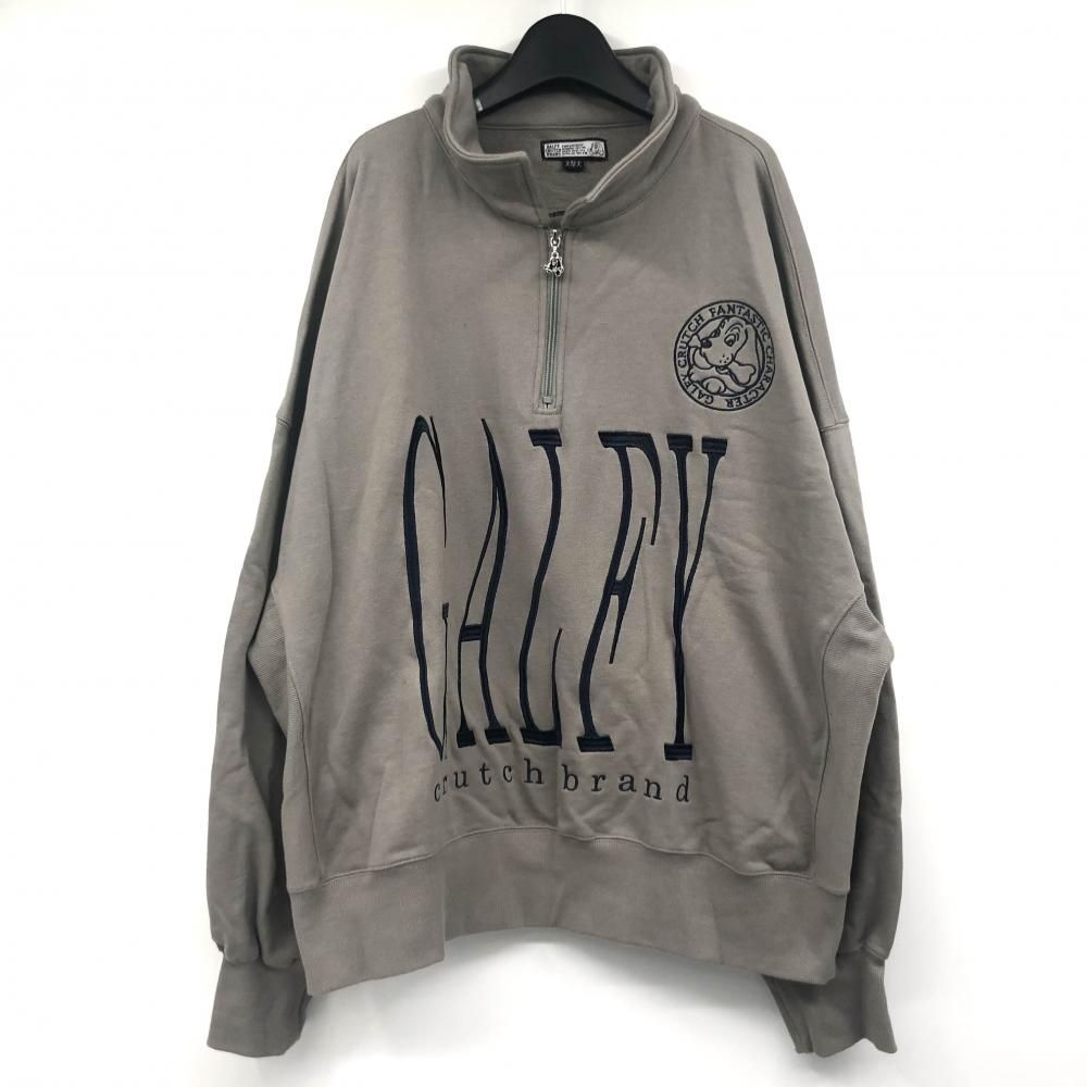 【中古】GALFY ぐるぐるグニャグニャハーフジップ サイズXL グレージュ ガルフィー[17]