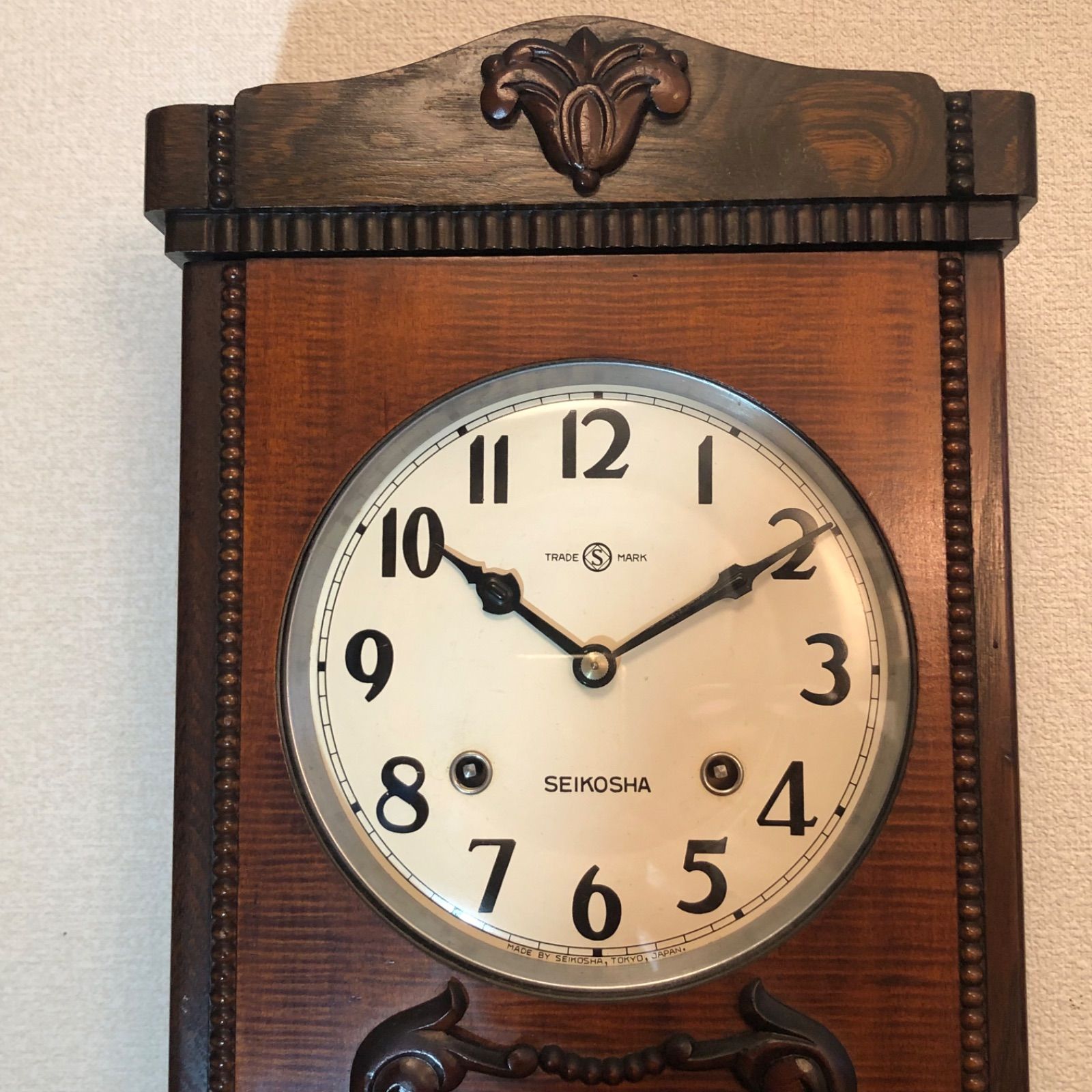 レトロ 精工舎 宮型本打ち式掛時計 オーバーホール済 稼働品 - メルカリ