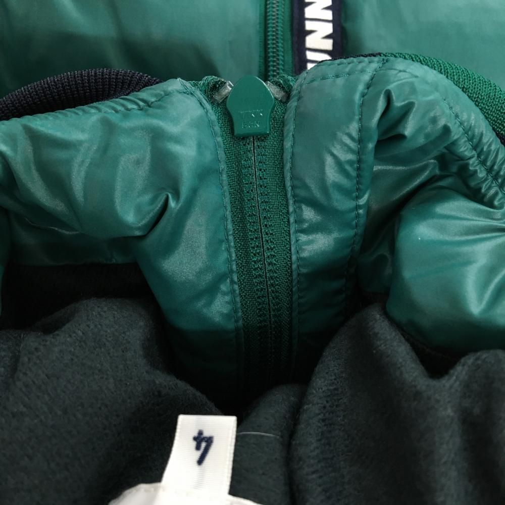 ジャックバニー ダウンベスト グリーン×ネイビー フロントロゴライン 裏微起毛 メンズ 4 M ゴルフウェア Jack Bunny LLC-HASEGAWATOSO_COM