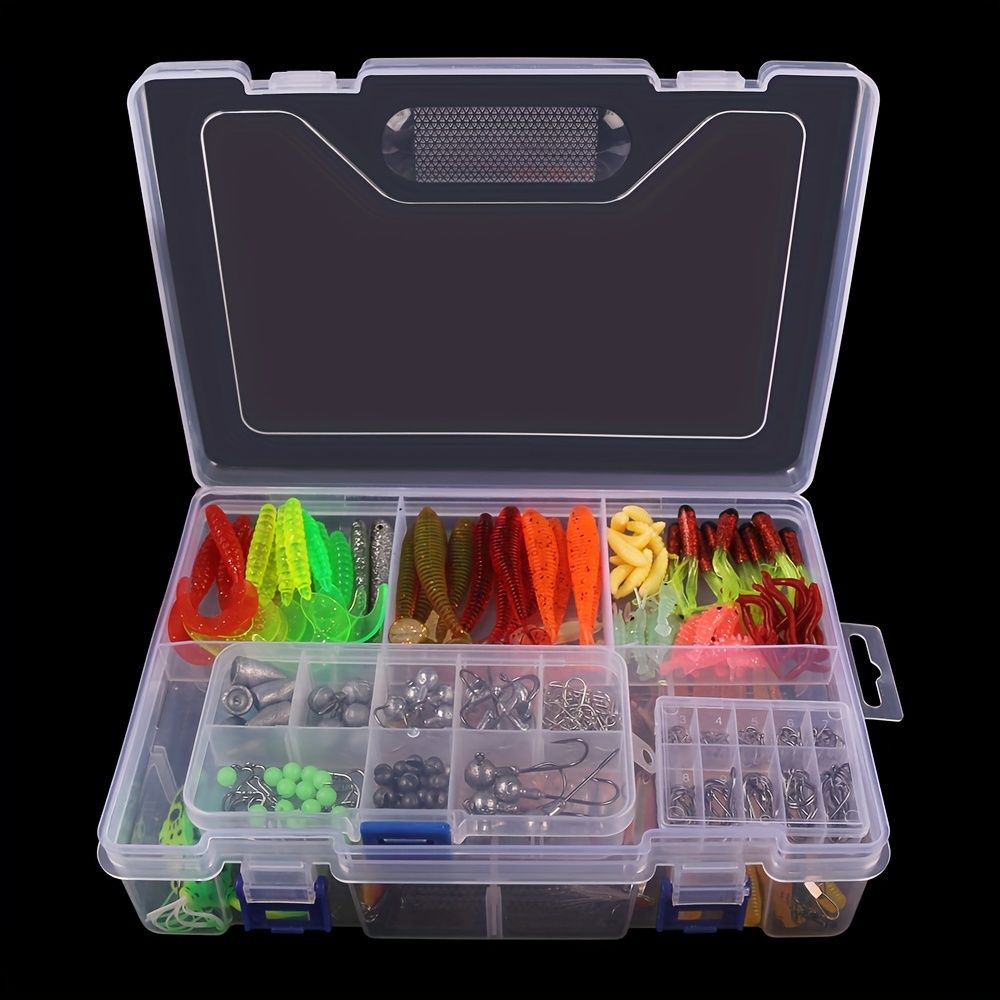 釣り用ルアー327点セット 混合色 - PVCソフト＆ハードベイト、2層
