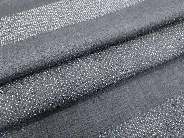 平和屋着物▽結城紬 単衣 地紙花文 80亀甲 正絹 逸品 未使用 DAAV5778az