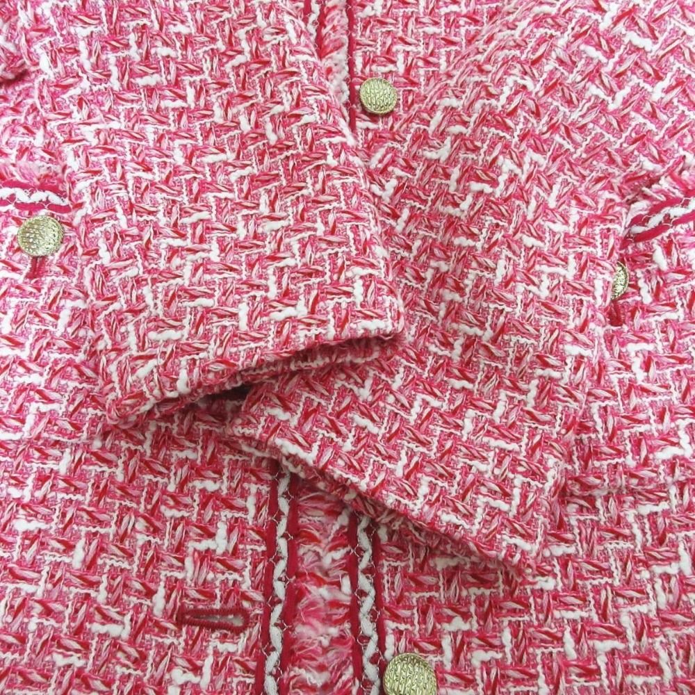 美品 23SS ANAYI アナイ Jules Tournier生地 フリンジ トーンミックスツイードポケット ジャケット サイズ34 ピンク レディース 古着 中古 USED - メルカリ