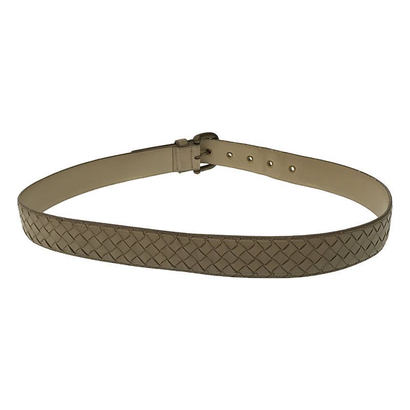 BOTTEGA VENETA / ボッテガヴェネタ | イントレチャート レザーベルト | 40 | ベージュ | メンズ BOTTEGA VENETA / ボッテガヴェネタ | イントレチャート レザーベルト