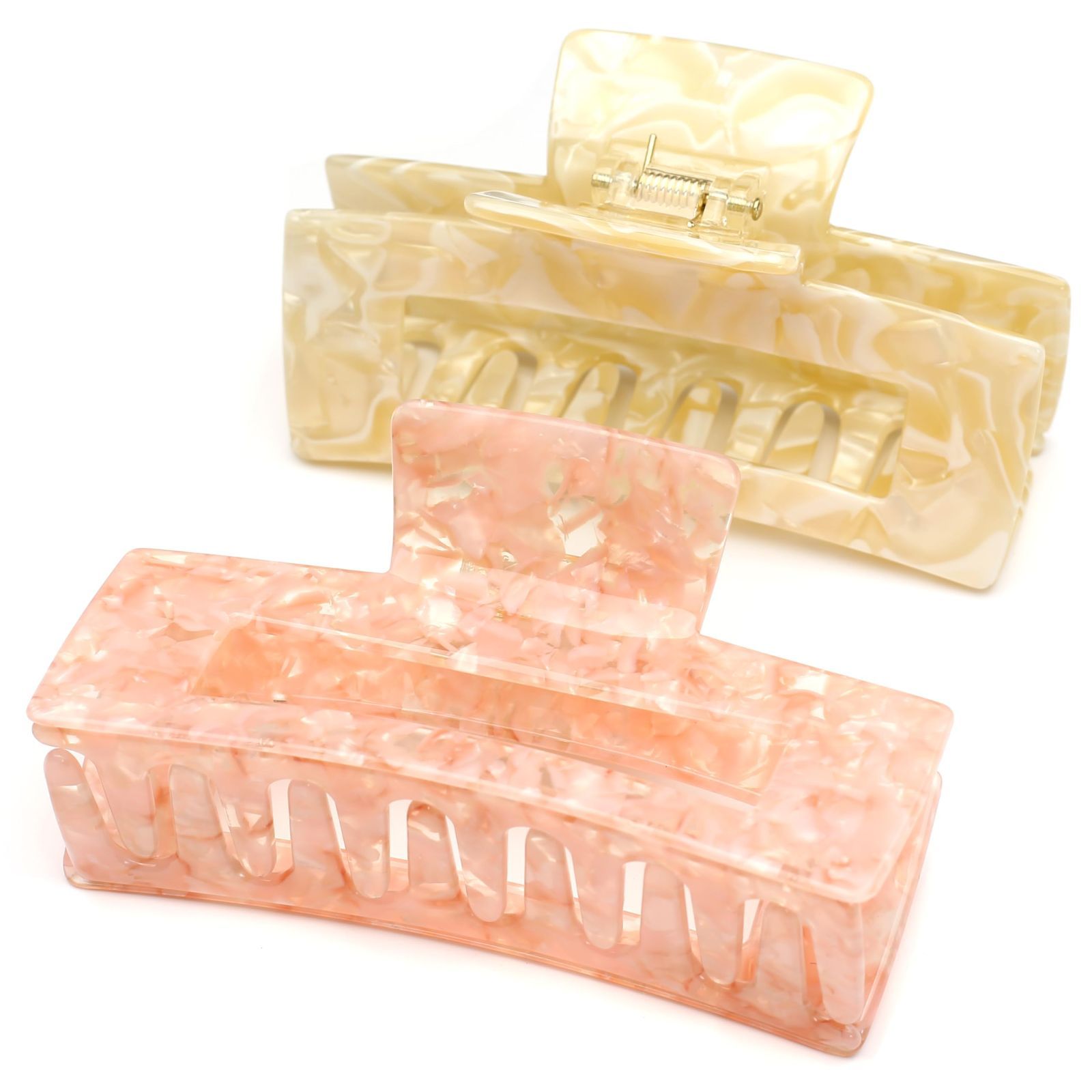 バンスクリップ ピンク ヘアクリップ クリップ 大人 ヘア 髪止め しっかりとまる 韓国 大きめ レディース QinGoo 1本 10 5 cm 7 cmPink