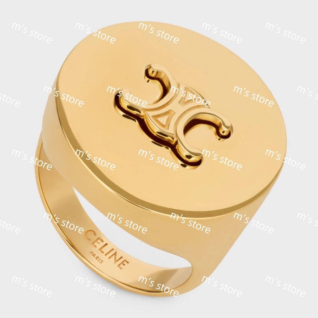 新品 CELINE セリーヌ トリオンフ シグネット リング ゴールド