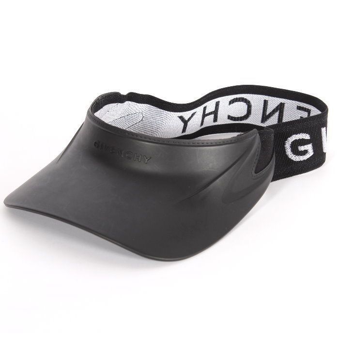 お げ GIVENCHY ジバンシィ サンバイザー ブラック BPZ095P0QE 001 フリーサイズ ロゴ マーク ヘッドバンド キャップ 帽子 ヘッドウェア メンズ レディース ユニセックス |本物 売れ筋