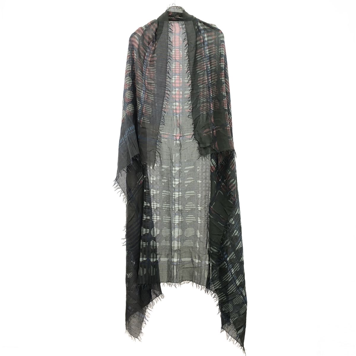 Faliero Sarti ファリエロサルティ ドットチェック大判ストール グレー系