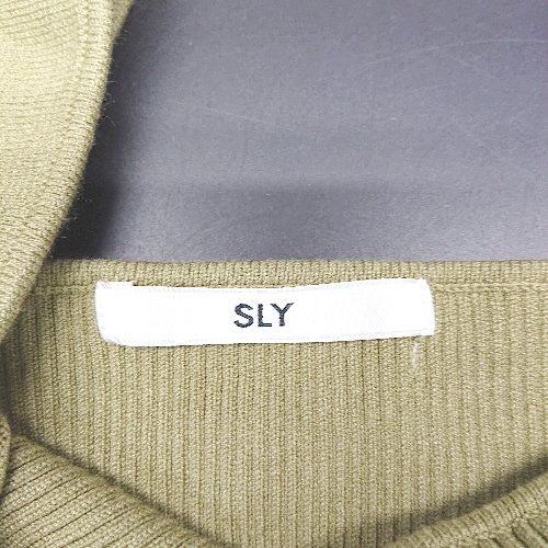 ◇ SLY スライ スクエアネック フロントボタン リブニット タイト 長袖 