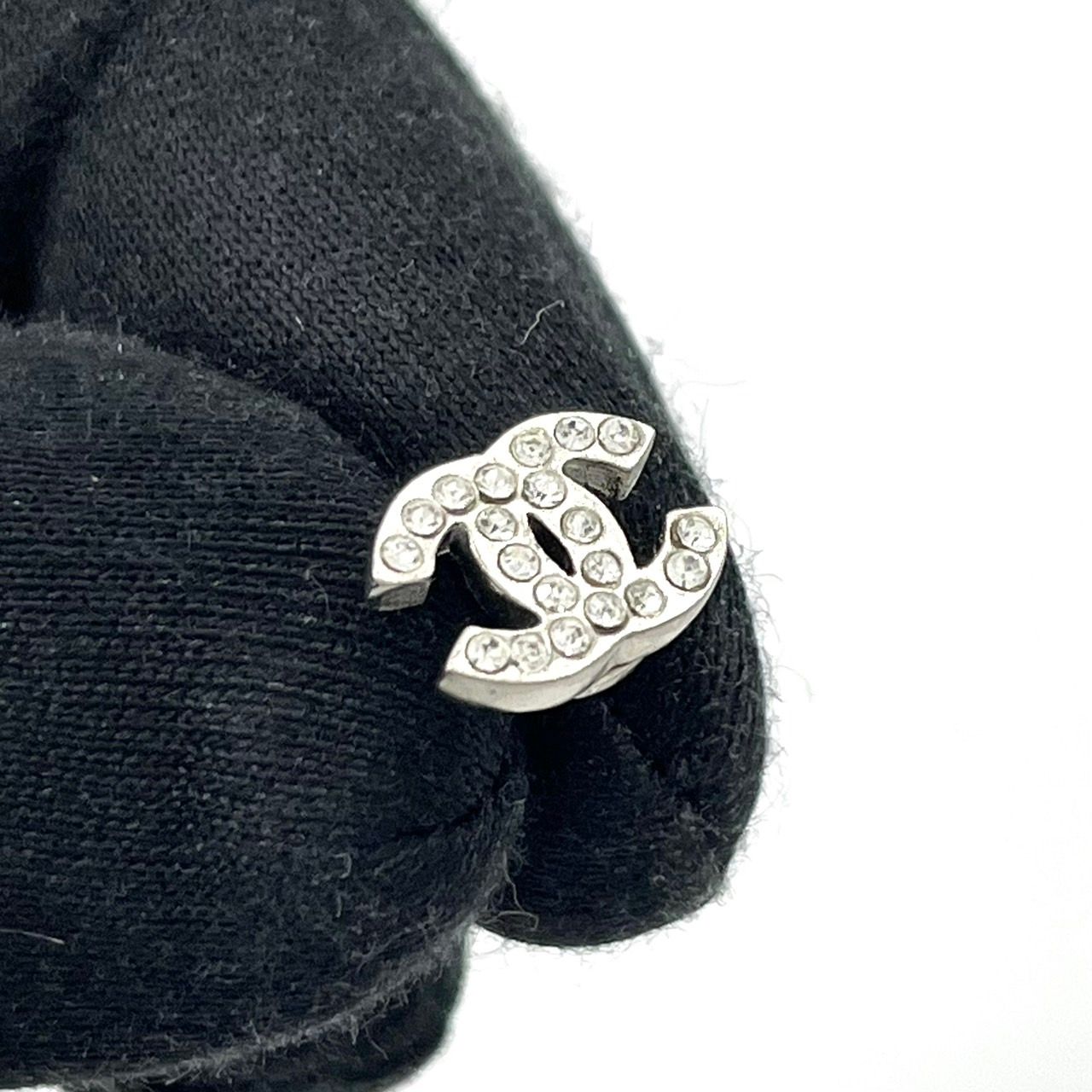 美品 CHANEL シャネル ココマーク ラインストーン ピアス 片耳