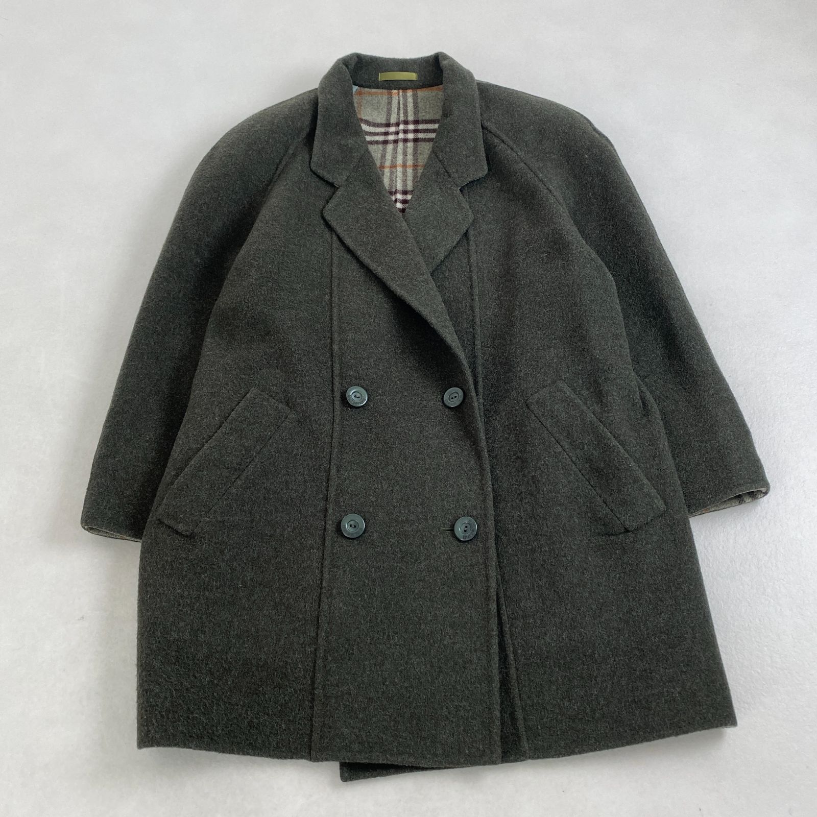 美品 BURBERRY ウールコート バーバリーズ リバーコート ノバチェック