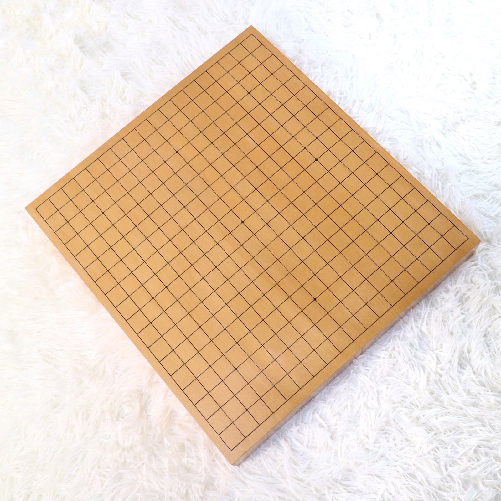 卓上碁盤 天然木 本榧 榧 柾目 ハギ盤 4枚継 二寸 縦45.4cm 横42cm 盤厚5.4cm 重量5.25kg