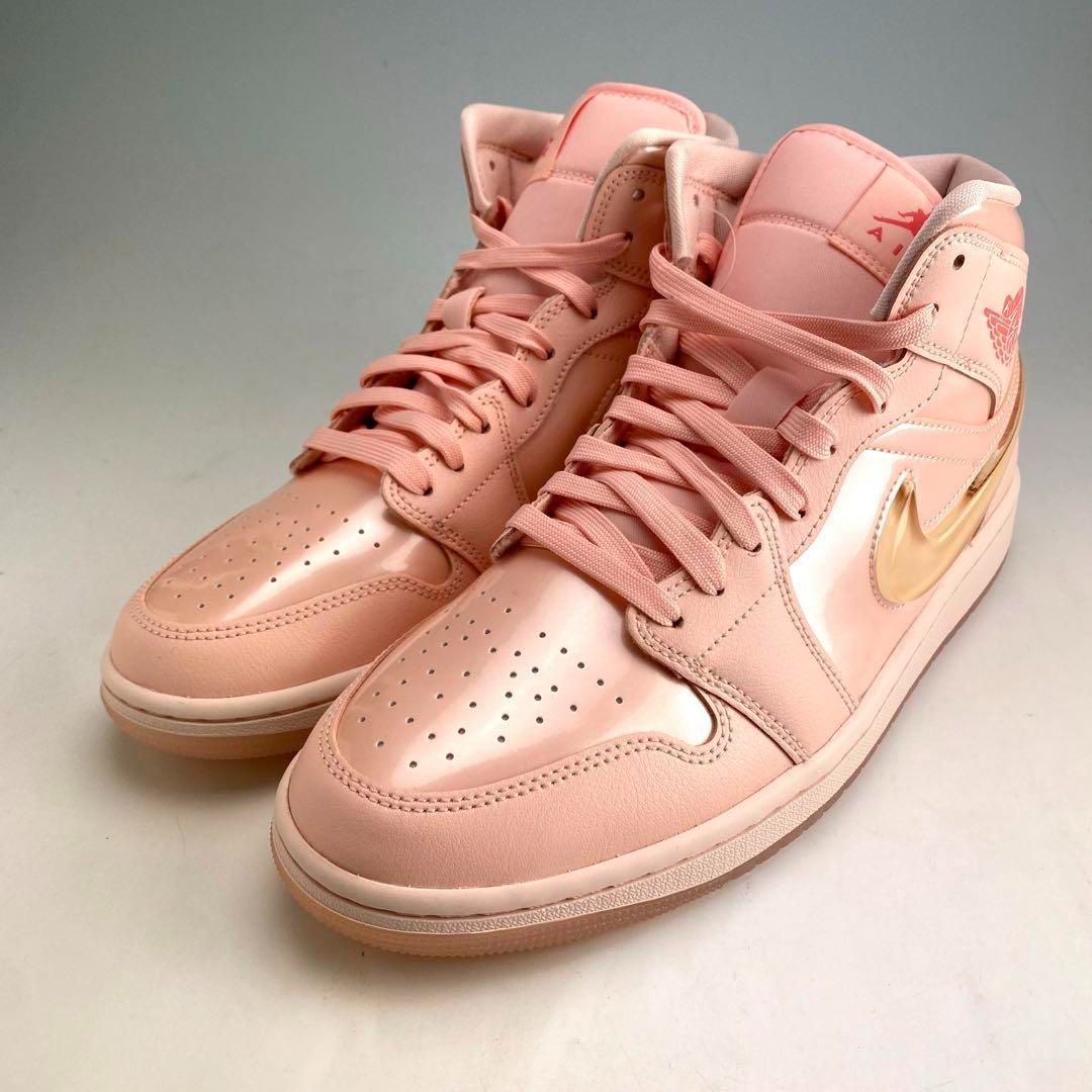 27.5cm ナイキ ウィメンズ エアジョーダン1 ミッド ウォッシュドコーラル