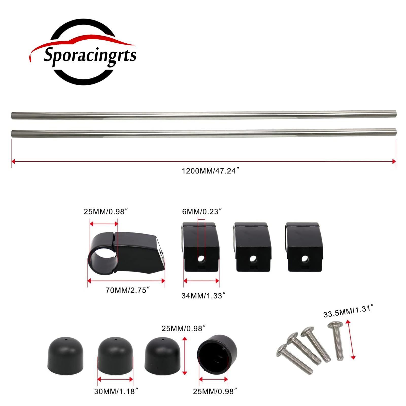 Sporacingrts 車室内キャリアバー サイドバー クロスライド 左右セット 車内収納 適合車種 エブリイワゴン DA64系 バモス ホビオ HM3 4系 アトレーワゴン S300系