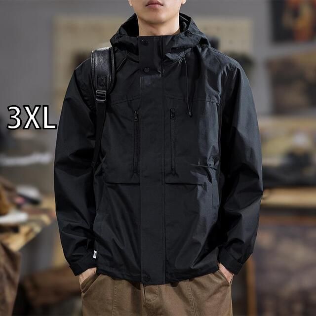 3XL 秋冬 コーデ メンズ 服 シンプル ファッション オシャレ 大人 かっこいい 大きいサイズ ストリート 紳士服 アメリカン アサルト ワークウェア ジャケット アウター アウトドア カジュアル スポーツ フード付き トップス ジャケット アウタ