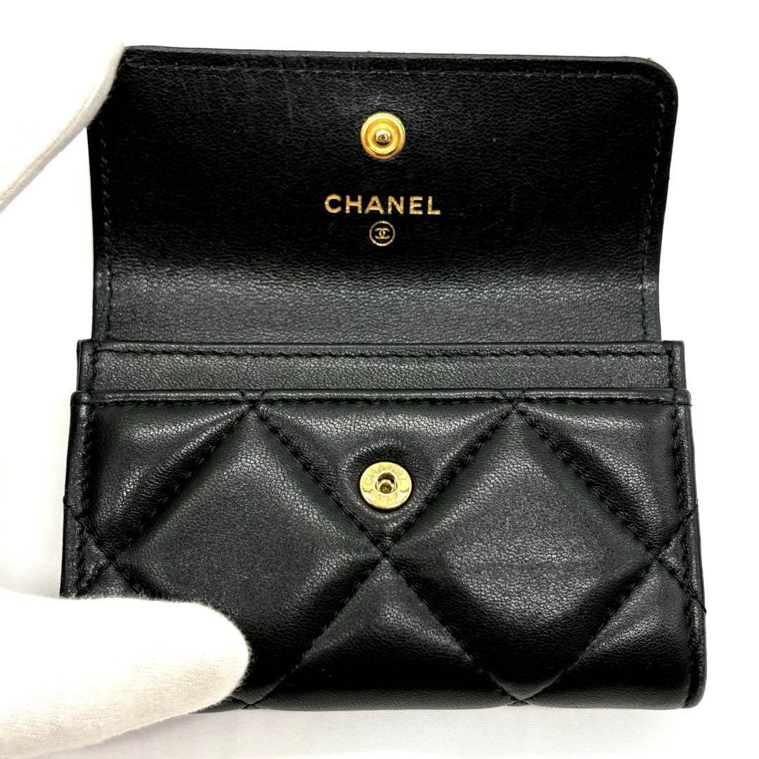 希少●シャネル　コインケース　マトラッセ　ココマーク　ラムスキン　ブラック 完売モデル！正規品 CHANEL シャネル 19 マトラッセ 小銭入れ