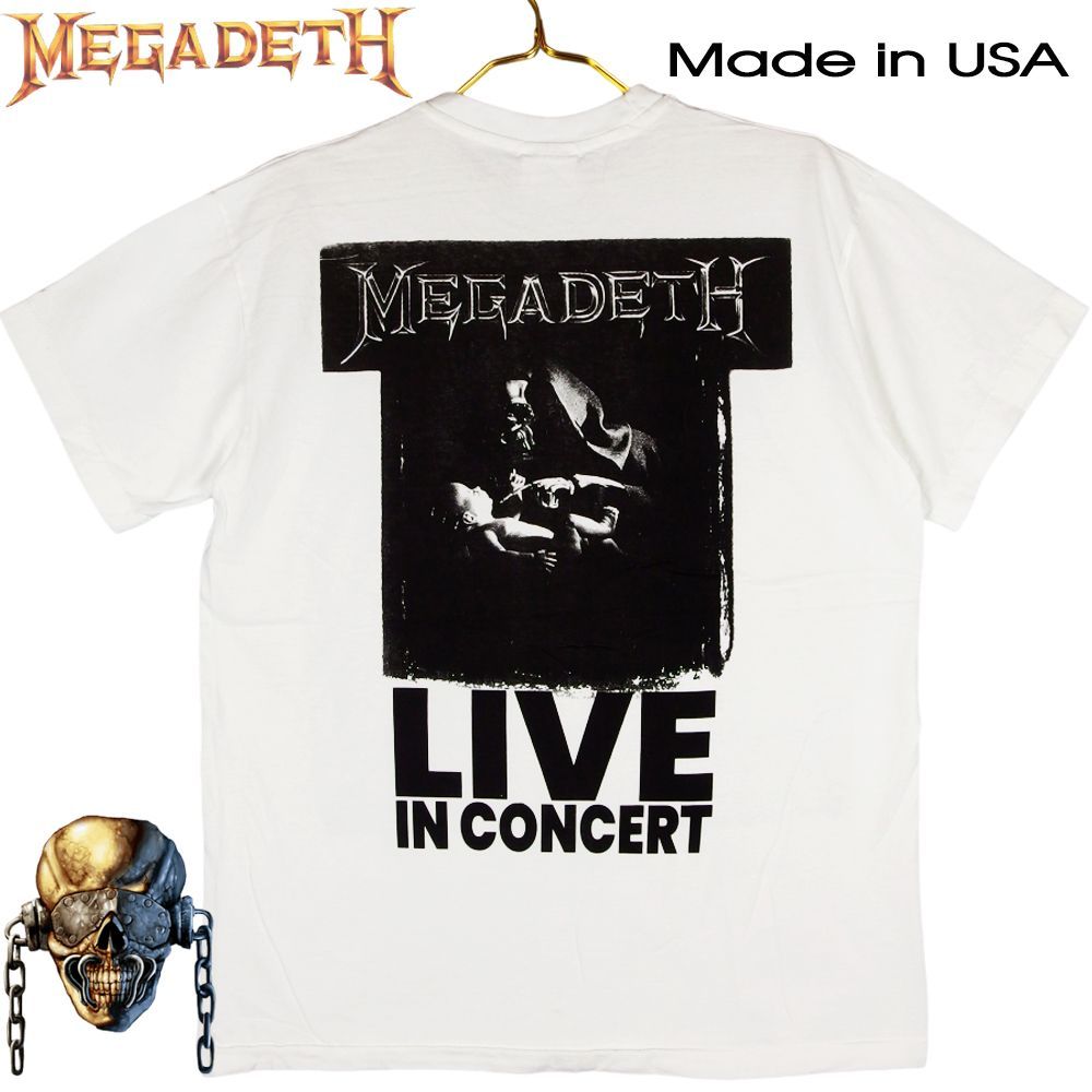 170 MEGADETH メガデス Tシャツ 美品 ホワイト Lサイズ 半袖 USA製 