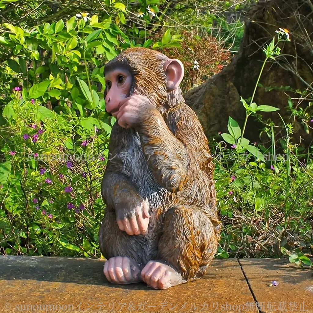  猿 庭の装飾 おしゃれ インテリア 雑貨 ガーデンインテリア お洒落 ガーデン雑貨 モンキー 動物 ガーデニング アニマル ガーデンオブジェ 4-7 かわいい ガーデン 置物 リアル さる ガーデンオーナメント オーナメント オブジェ 園芸用品