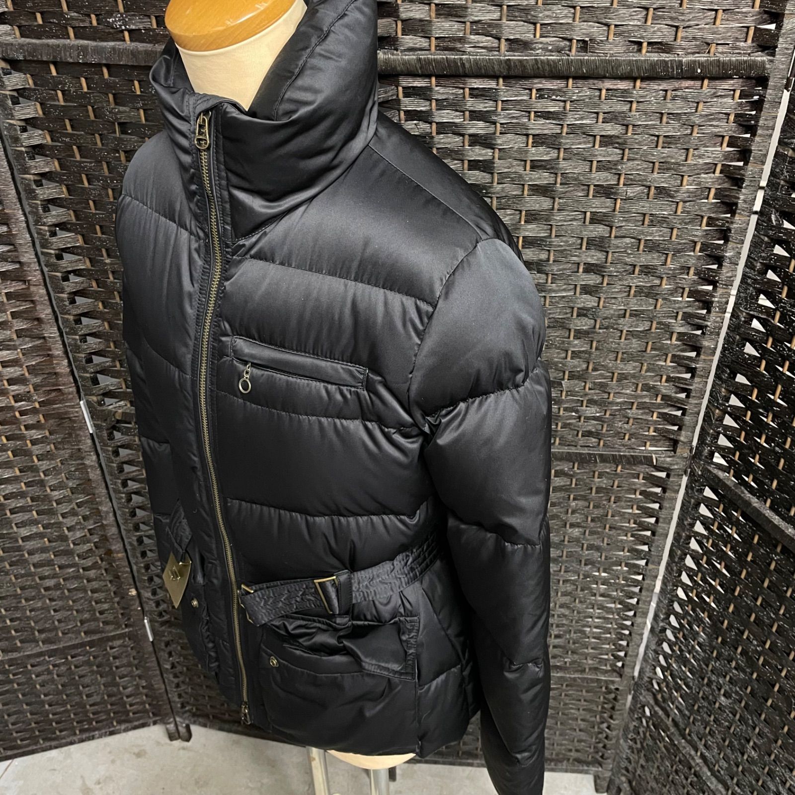 ラルフローレン ダウンジャケット ベルト ロゴプレート Mサイズ 黒