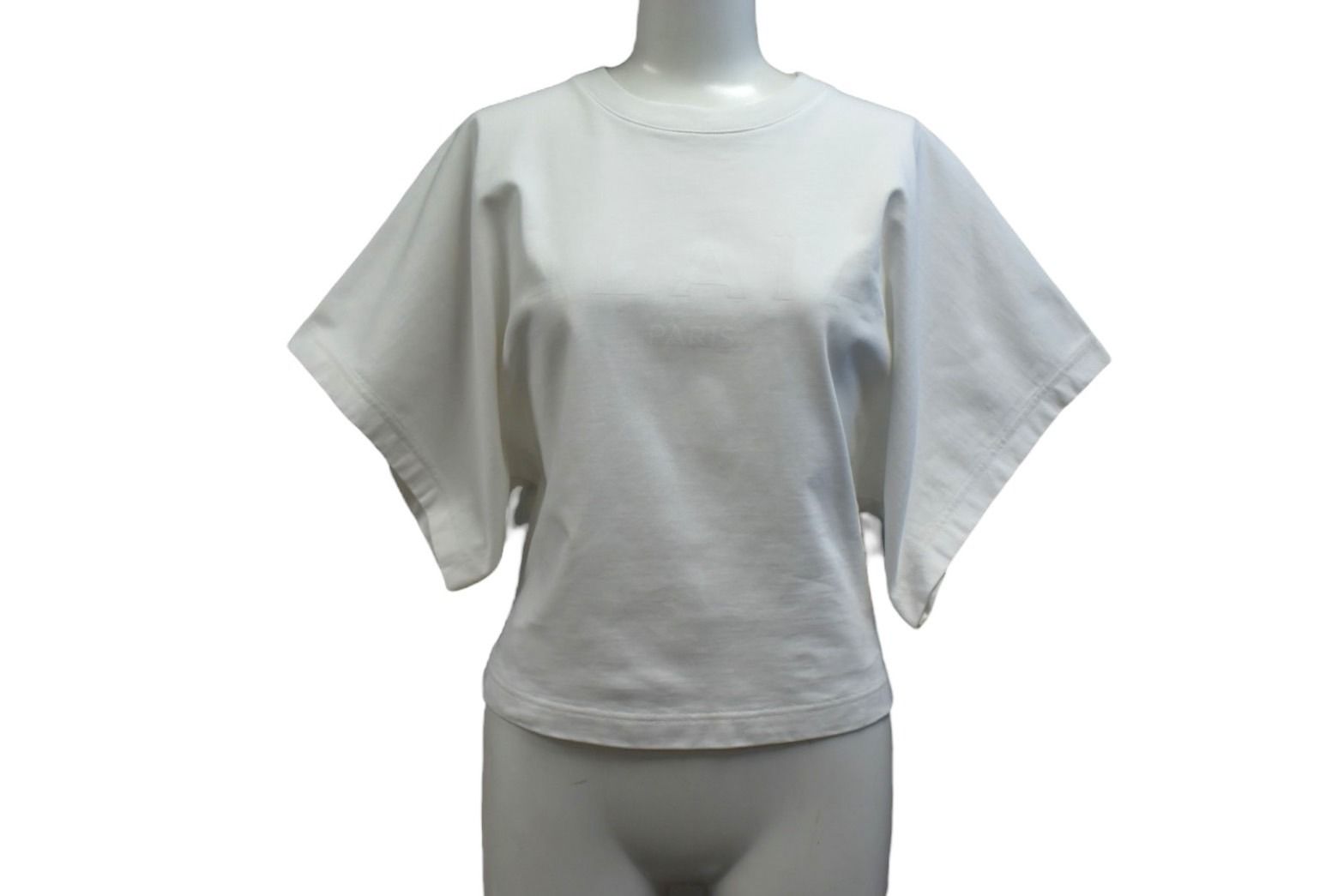 ALAIA アライア 半袖Tシャツ AA9H02911J017 サイズ36 ロゴ プリント ホワイト イタリア製 4b001107