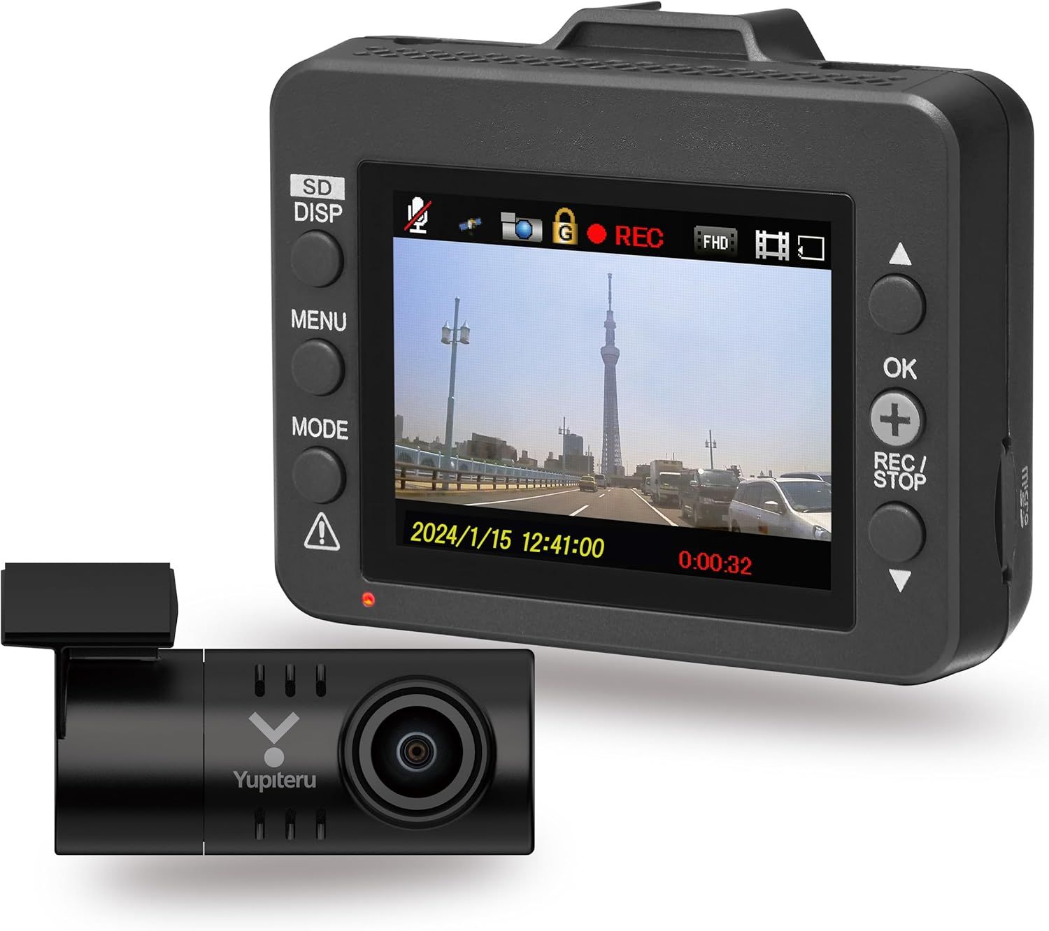 ユピテル(Yupiteru) ドライブレコーダー 前後2カメラ WDT410d HDR搭載100万画素720p 最大視野角130/130 電源直結コード付属 コンパクトモデル