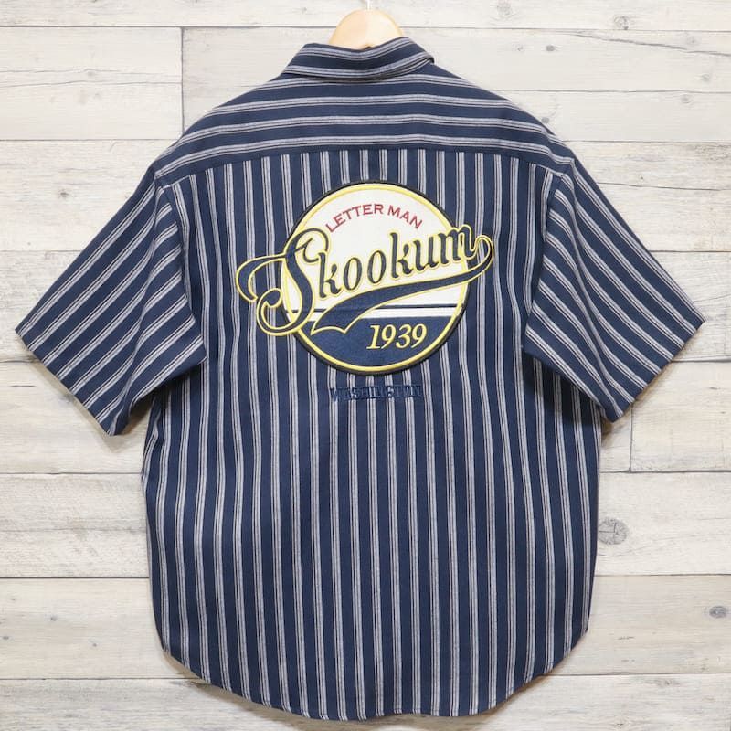 希少 JACKROSE スクーカム 半袖シャツ ストライプ 刺繍ロゴ 白 紺 L 楽天市場】JACKROSE (M)JACKROSE/SKOOKUM/スクーカム×JEサークル