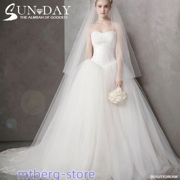 ウェディングドレス ウェディングドレス白 パーティードレス ビスチェタイプ 花嫁ロングドレス 結婚式 トレーンライン 二次会 エレガント
