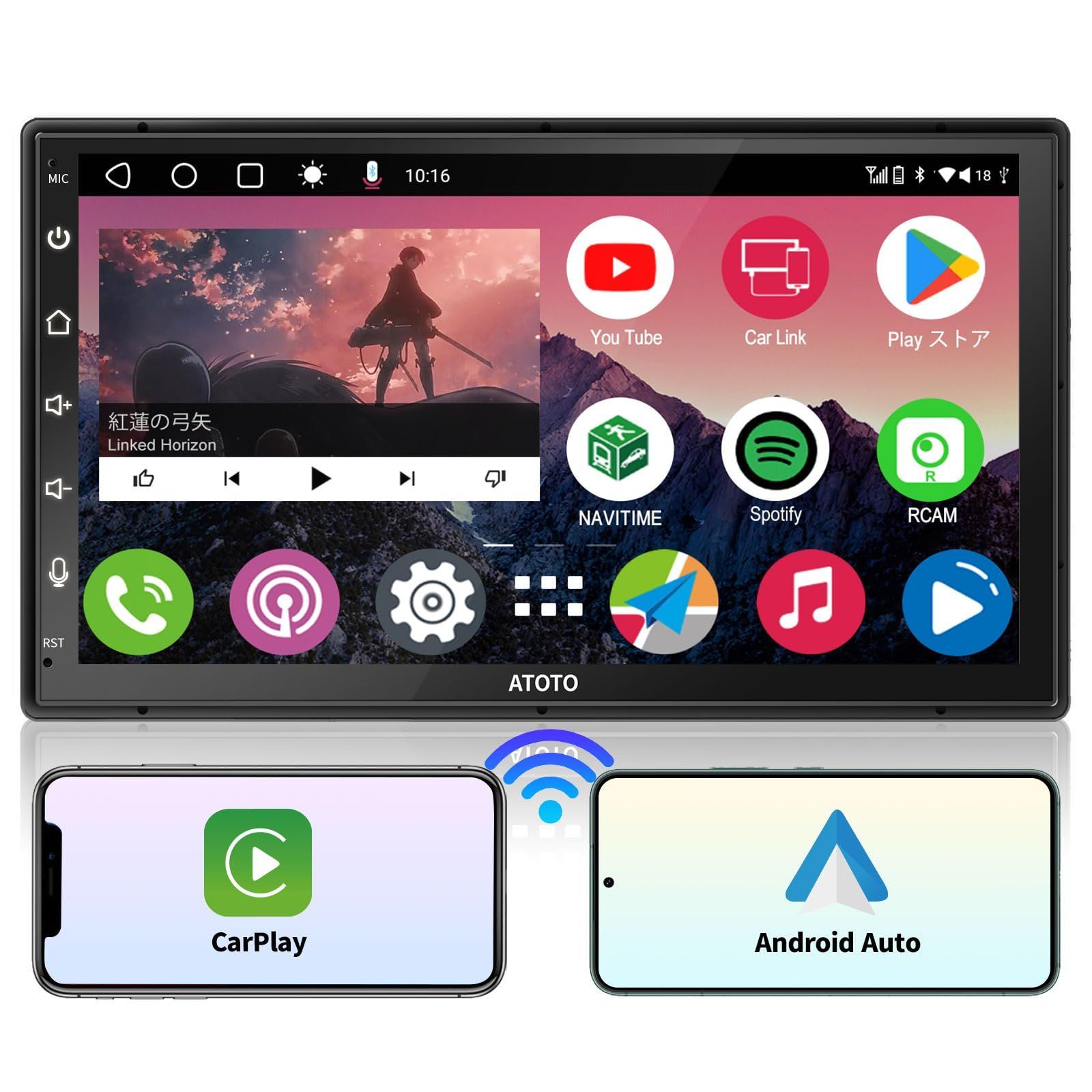 ATOTO A6 PF Android オーディオ一体型ナビ、2DIN カーステレオ 7 