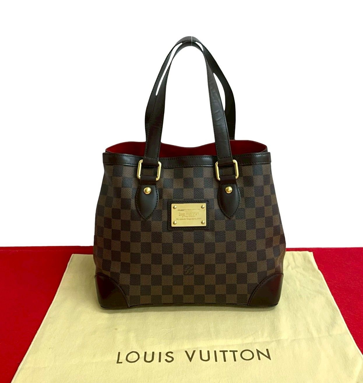 正規品 ルイヴィトン ミニ トートバッグ ダミエ マレ PVC レザー ブラウン 極 美品 袋付き LOUIS VUITTON ルイヴィトン ハムステッド PM