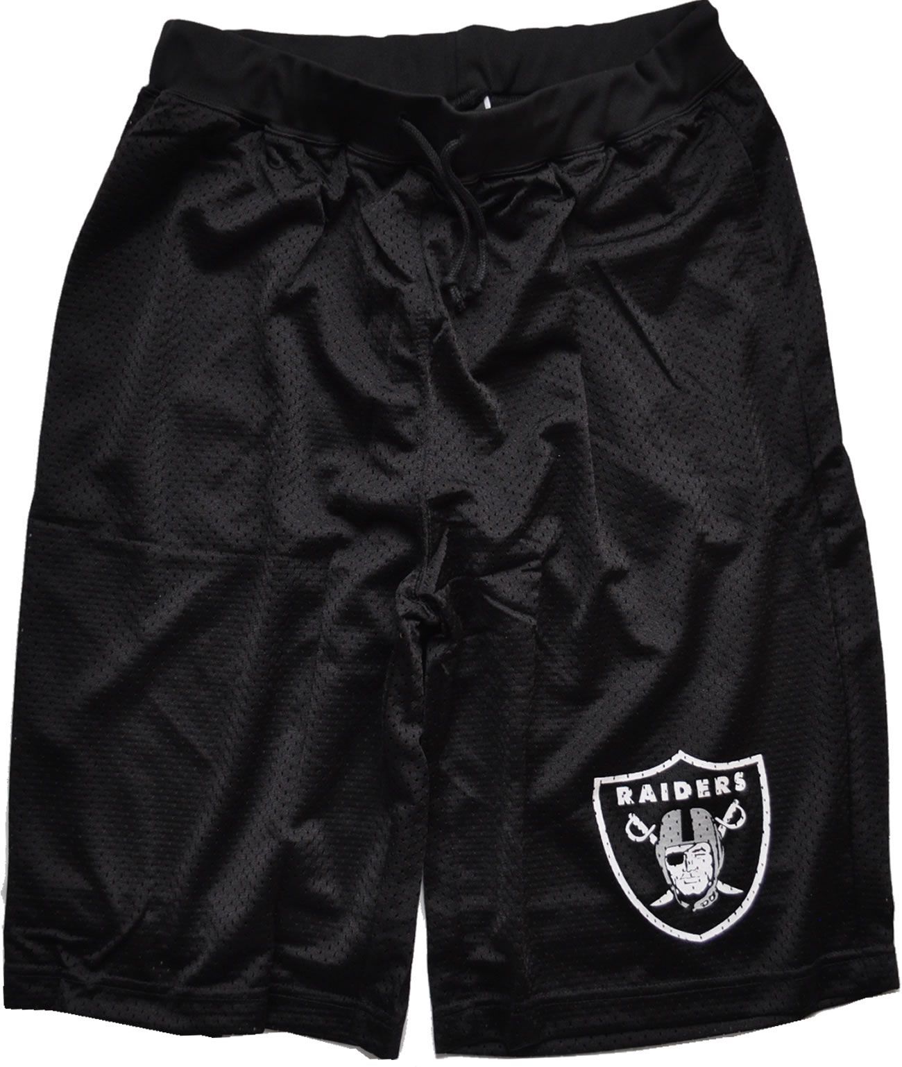 NFL レイダース メッシュ ショートパンツ MAJESTIC [レイダース] ショートパンツ メッシュ仕様 左裾ロゴ