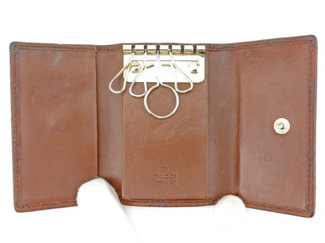【極美品】Gucci グッチ キーケース キャンバス ブラウン グッチ キーケース レディース GUCCI 127048 KY9IG 9773 METAL