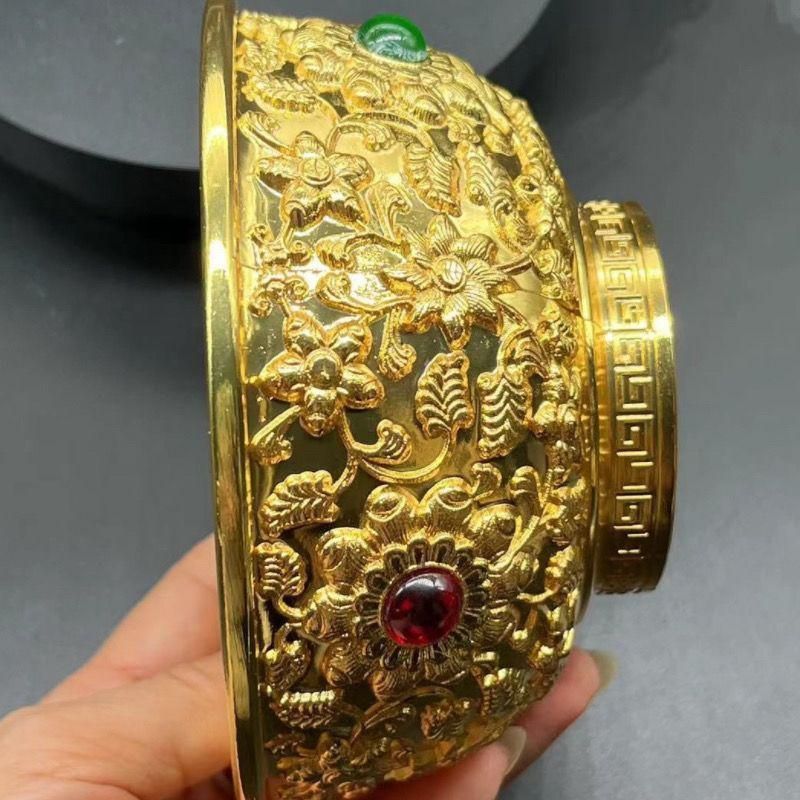 銅器 花開富貴碗 浮彫装飾碗 置物 装飾品 工芸品 美術品 銅器 花開富貴碗 浮彫装飾碗 置物 装飾品 工芸品 美術品 銅器 花