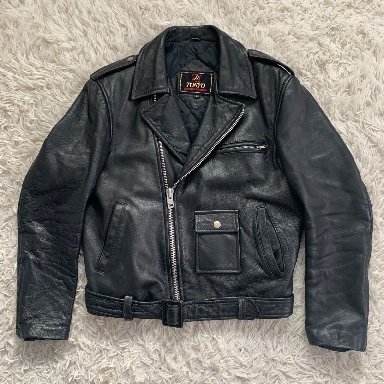 希少】ヴィンテージBikers leather ダブルライダースジャケット