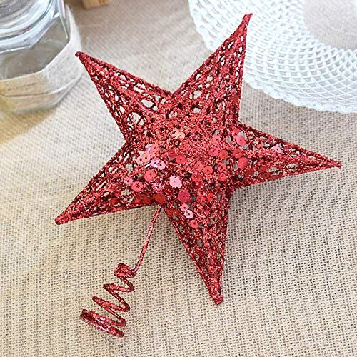 レッド_25cm クリスマスツリートップ 星 クリスマス飾り 豪華 おしゃれ ツリートップ 大きサイズ 20cm 25cm 30cm オブジェ クリスマスツリー スター ツリー飾り 装飾 洗練された輝く星 スターオー