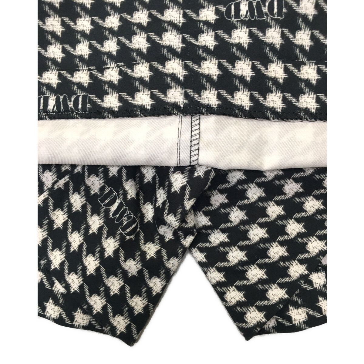 Dance With Dragon - coco 中古 ダンスウィズドラゴン DANCE WITH DRAGON レディース ショートパンツ 2(M) 黒×白 スカート風 千鳥格子プリント 中古 レディース ダンスウィズドラゴン DANCE WITH DRAGON