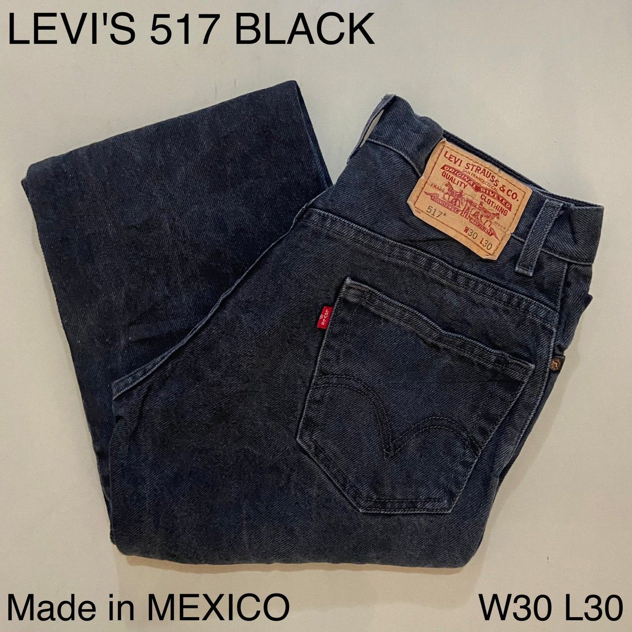T12【Levi's 517 BLACK】W30L30 ブーツカットフレアデニム - LOBO'S